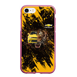 Чехол iPhone 7/8 матовый Chevrolet, цвет: 3D-малиновый