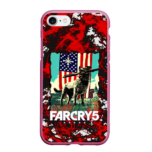 Чехол iPhone 7/8 матовый Farcry5 / 3D-Малиновый – фото 1