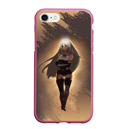 Чехол iPhone 7/8 матовый Type A No 2 Nier Automata Z / 3D-Малиновый – фото 1