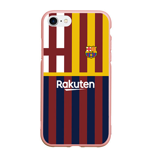 Чехол iPhone 7/8 матовый BARCELONA FC БАРСЕЛОНА ФК BARCA / 3D-Светло-розовый – фото 1