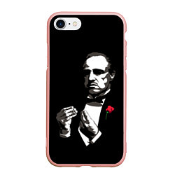 Чехол iPhone 7/8 матовый Крёстный Отец The Godfather, цвет: 3D-светло-розовый