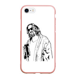 Чехол iPhone 7/8 матовый Большой Лебовски Big Lebowski, цвет: 3D-светло-розовый