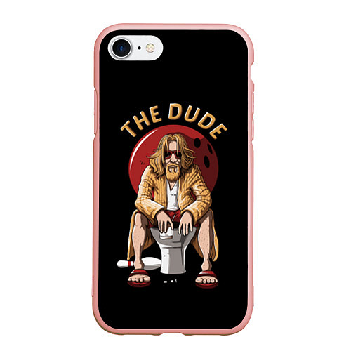 Чехол iPhone 7/8 матовый THE DUDE Big Lebowski / 3D-Светло-розовый – фото 1