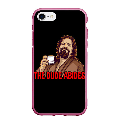 Чехол iPhone 7/8 матовый The Dude Abides Lebowski / 3D-Малиновый – фото 1