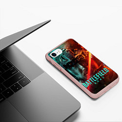 Чехол iPhone 7/8 матовый Battlefield 2042 Soldier face, цвет: 3D-светло-розовый — фото 2