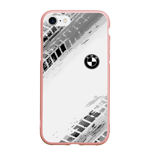 Чехол iPhone 7/8 матовый BMW ПРОТЕКТОР ШИН / 3D-Светло-розовый – фото 1