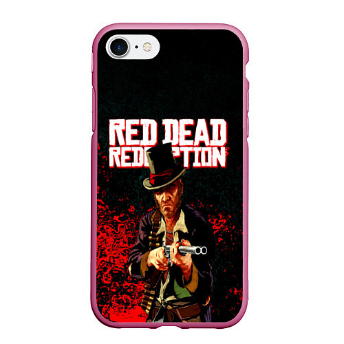 Чехол iPhone 7/8 матовый Red Dead Redemption Bandit / 3D-Малиновый – фото 1