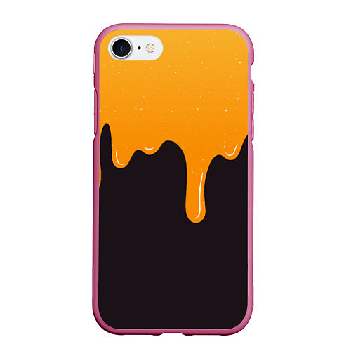 Чехол iPhone 7/8 матовый Капающий мёд Dripping Honey / 3D-Малиновый – фото 1