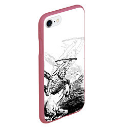 Чехол iPhone 7/8 матовый A demon on a horse, цвет: 3D-малиновый — фото 2