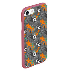 Чехол iPhone 7/8 матовый Football, цвет: 3D-малиновый — фото 2