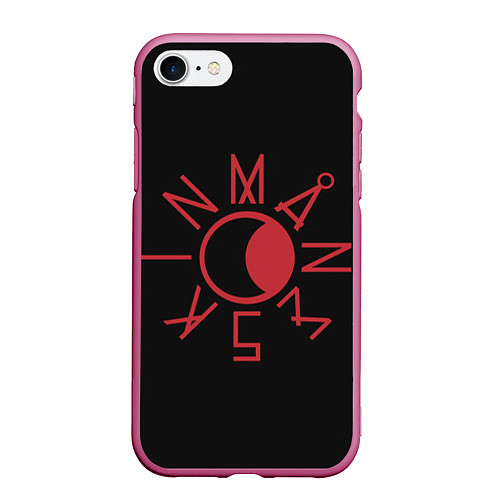 Чехол iPhone 7/8 матовый Maneskin Logo / 3D-Малиновый – фото 1