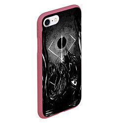 Чехол iPhone 7/8 матовый БЕРСЕРК рисунок, цвет: 3D-малиновый — фото 2