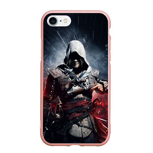 Чехол iPhone 7/8 матовый Assassins Creed 4: Black Flag / 3D-Светло-розовый – фото 1