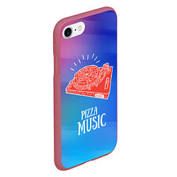 Чехол iPhone 7/8 матовый PIZZA MUSIC, цвет: 3D-малиновый — фото 2