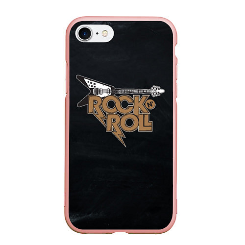 Чехол iPhone 7/8 матовый Rock n Roll Гитара / 3D-Светло-розовый – фото 1