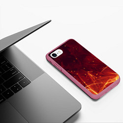 Чехол iPhone 7/8 матовый ПЛАМЯ 3D, цвет: 3D-малиновый — фото 2