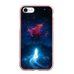 Чехол iPhone 7/8 матовый Душа идущая в космос Soul space Z, цвет: 3D-светло-розовый