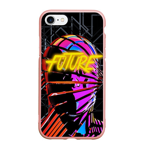 Чехол iPhone 7/8 матовый Neon Future / 3D-Светло-розовый – фото 1