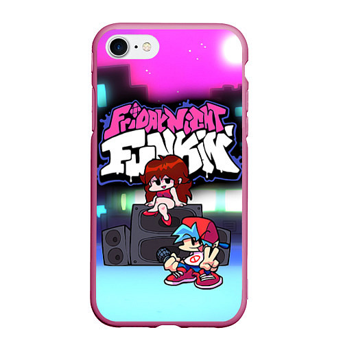 Чехол iPhone 7/8 матовый Friday Night Funkin / 3D-Малиновый – фото 1