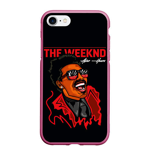 Чехол iPhone 7/8 матовый The Weeknd - After Hours / 3D-Малиновый – фото 1