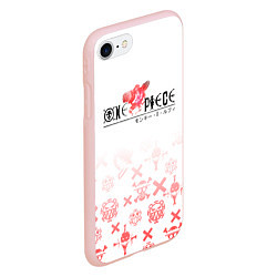 Чехол iPhone 7/8 матовый One Piece резиновый Луффи, цвет: 3D-светло-розовый — фото 2