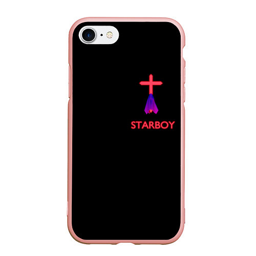 Чехол iPhone 7/8 матовый STARBOY - The Weeknd / 3D-Светло-розовый – фото 1
