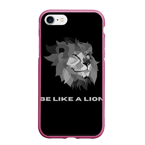 Чехол iPhone 7/8 матовый BE LIKE A LION / 3D-Малиновый – фото 1