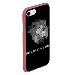 Чехол iPhone 7/8 матовый BE LIKE A LION, цвет: 3D-малиновый — фото 2