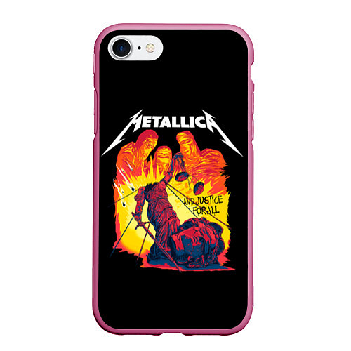 Чехол iPhone 7/8 матовый Justice for all / 3D-Малиновый – фото 1