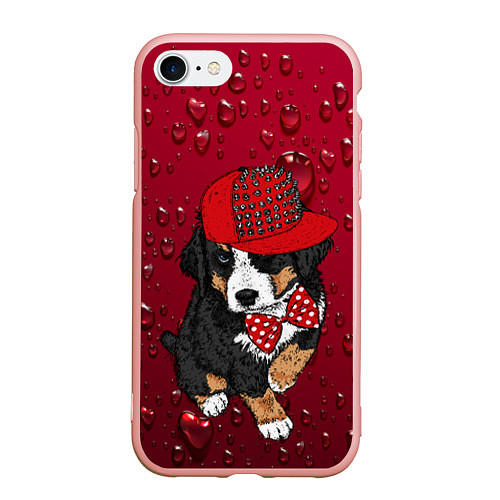 Чехол iPhone 7/8 матовый Cool Dog / 3D-Светло-розовый – фото 1