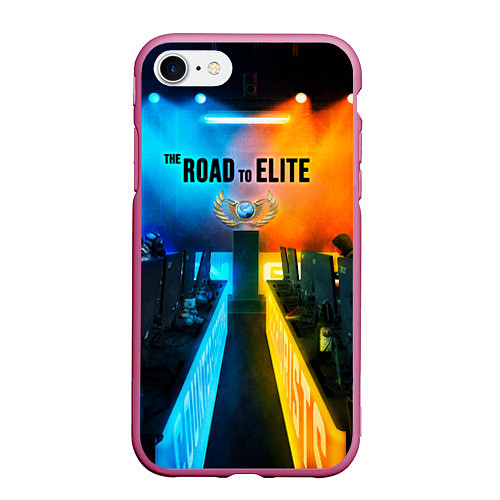 Чехол iPhone 7/8 матовый Road to global elite / 3D-Малиновый – фото 1