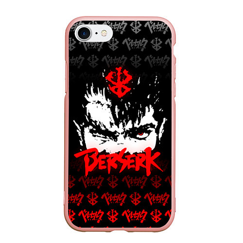 Чехол iPhone 7/8 матовый BERSERK ЛОГО / 3D-Светло-розовый – фото 1