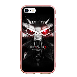 Чехол iPhone 7/8 матовый THE WITCHER LOGO, цвет: 3D-светло-розовый