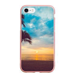 Чехол iPhone 7/8 матовый Пейзаж, цвет: 3D-светло-розовый