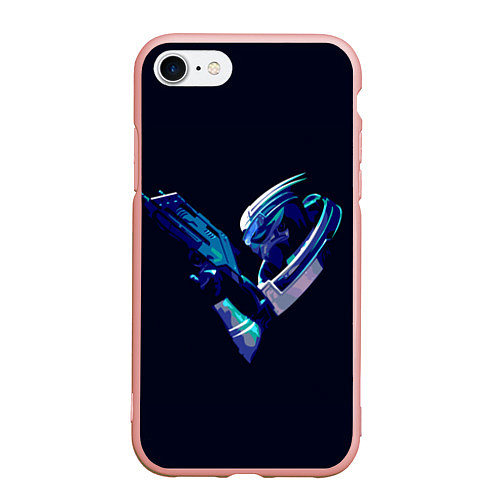 Чехол iPhone 7/8 матовый Garrus whith gun / 3D-Светло-розовый – фото 1