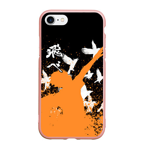 Чехол iPhone 7/8 матовый Волейбол - Вороны / 3D-Светло-розовый – фото 1
