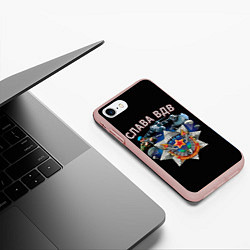 Чехол iPhone 7/8 матовый За ВДВ, цвет: 3D-светло-розовый — фото 2