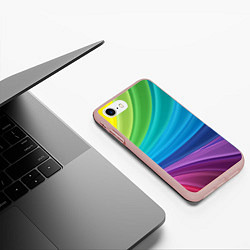 Чехол iPhone 7/8 матовый Радуга, цвет: 3D-светло-розовый — фото 2