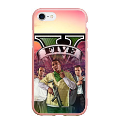 Чехол iPhone 7/8 матовый GTA V TEAM FOREVER AND EVER, цвет: 3D-светло-розовый