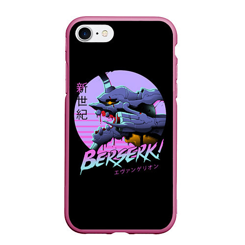 Чехол iPhone 7/8 матовый EVA-BERSERK ЕВА- БЕРСЕРК / 3D-Малиновый – фото 1