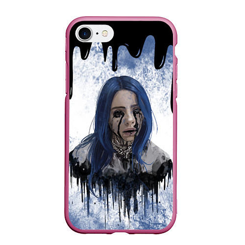 Чехол iPhone 7/8 матовый BILLIE EILISH БИЛЛИ АЙЛИШ Z / 3D-Малиновый – фото 1