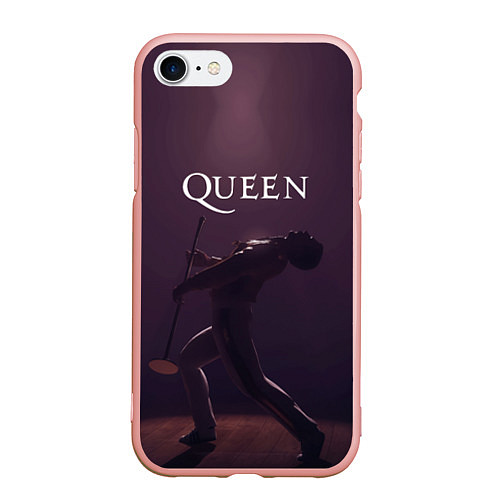 Чехол iPhone 7/8 матовый Freddie Mercury Queen Z / 3D-Светло-розовый – фото 1