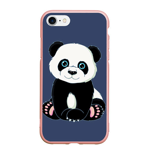 Чехол iPhone 7/8 матовый Милая Панда Sweet Panda / 3D-Светло-розовый – фото 1