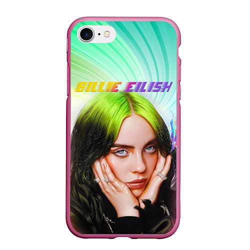 Чехол iPhone 7/8 матовый BILLIE EILISH БИЛЛИ АЙЛИШ Z / 3D-Малиновый – фото 1