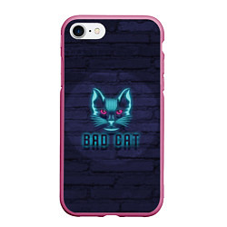 Чехол iPhone 7/8 матовый Bad cat, цвет: 3D-малиновый