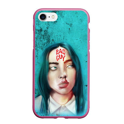 Чехол iPhone 7/8 матовый BAD GUY BILLIE EILISH Z / 3D-Малиновый – фото 1