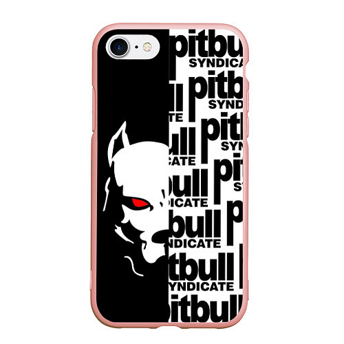 Чехол iPhone 7/8 матовый PITBULL SYNDICATE ПИТБУДЬ / 3D-Светло-розовый – фото 1