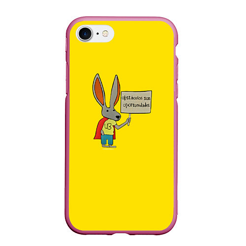 Чехол iPhone 7/8 матовый Ultra Bunny / 3D-Малиновый – фото 1