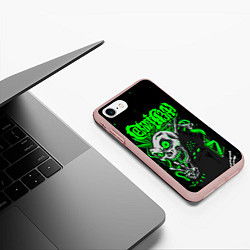 Чехол iPhone 7/8 матовый Сектор Газа кислотно зеленый, цвет: 3D-светло-розовый — фото 2