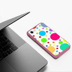 Чехол iPhone 7/8 матовый Polka dot, цвет: 3D-малиновый — фото 2